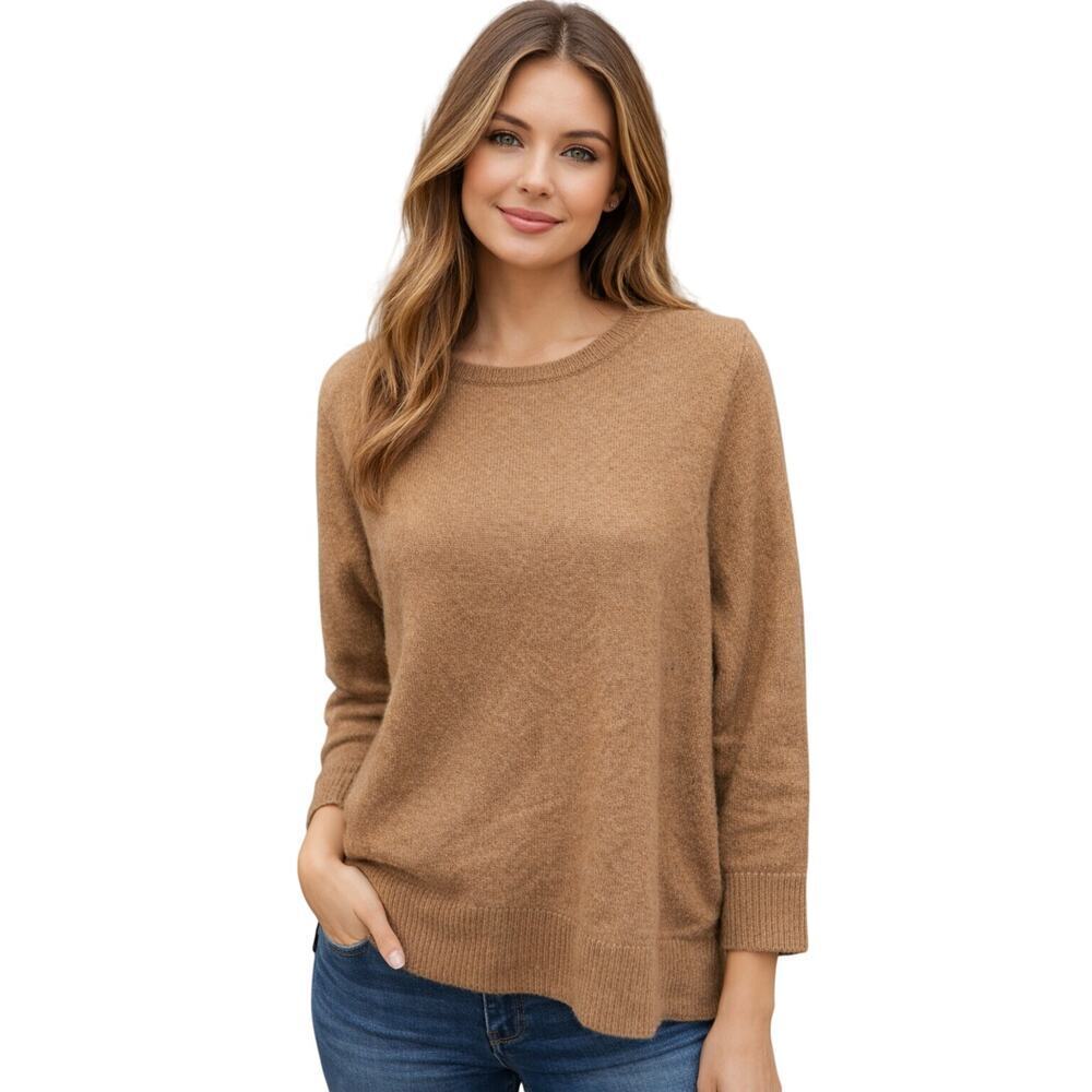 Wool and recycled cashmere oversized crewneck sweater sz S neutral minimalist